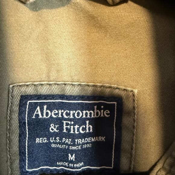 Abercrombie & Fitch Jacket Womens Medium Green Military Y2K Vtg Zip Up Pockets - Picture 7 of 10